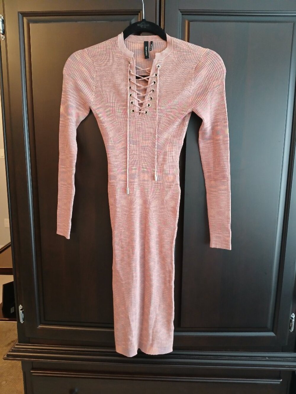 Marciano Sweater Dress with Tie Detail, Size XS